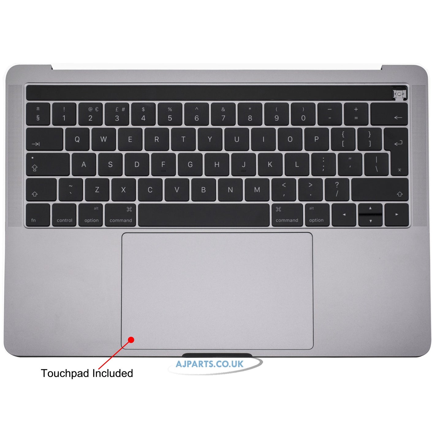 Compatible With MacBook Pro 13" MPXV2LL/A Year 2016-2017 Grey Palmrest Cover UK Laptop Keyboard