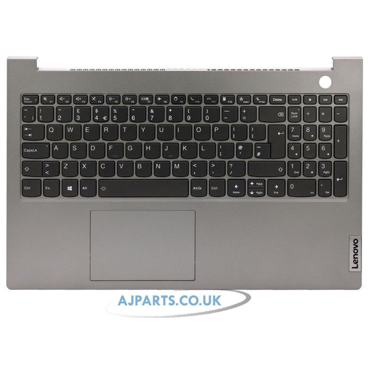 Lenovo SN20W65135 Silver Replacement Palmrest with UK Keyboard & Touchpad