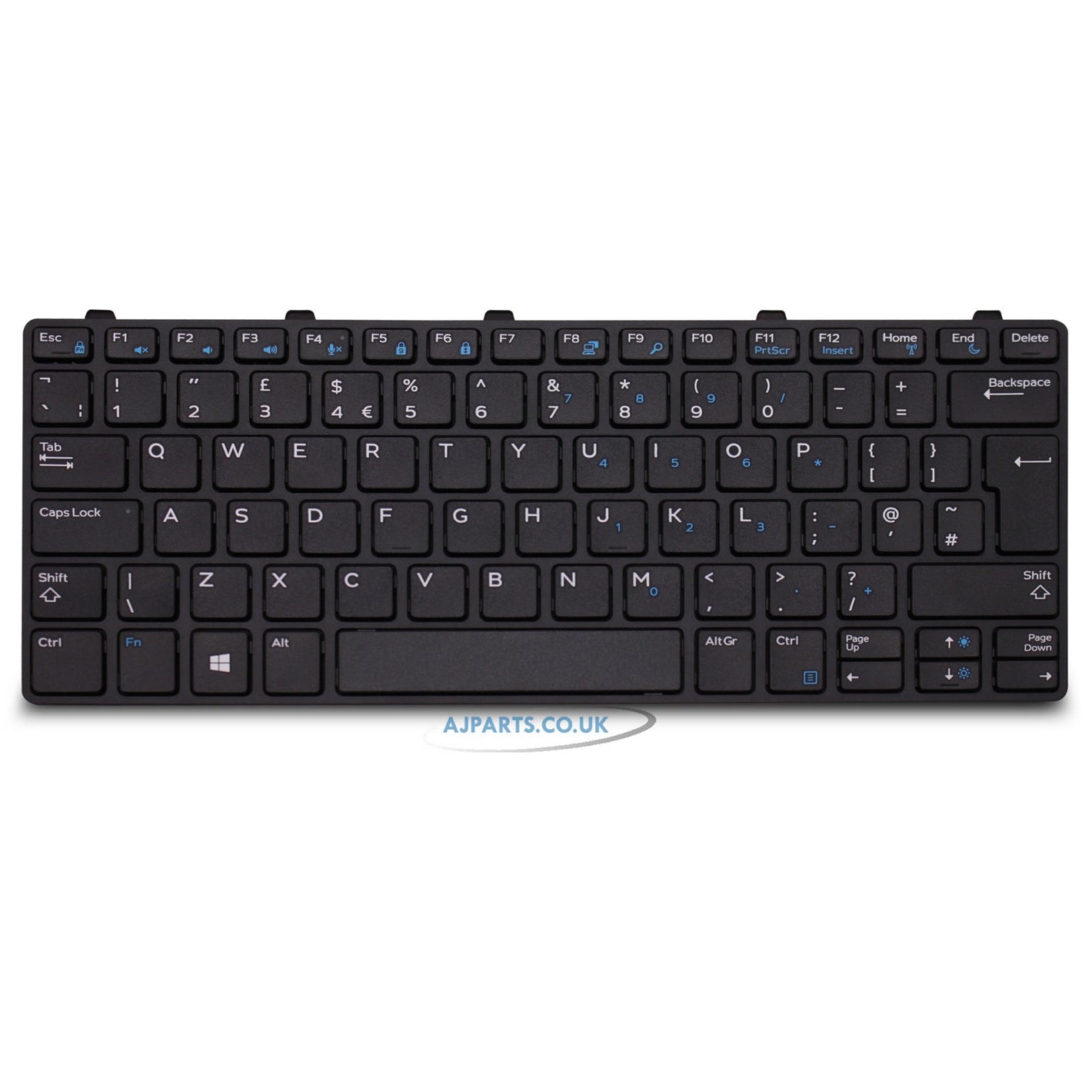 Dell Latitude 13 3380 UK Layout Non-Backlit Replacement Laptop Keyboard Black