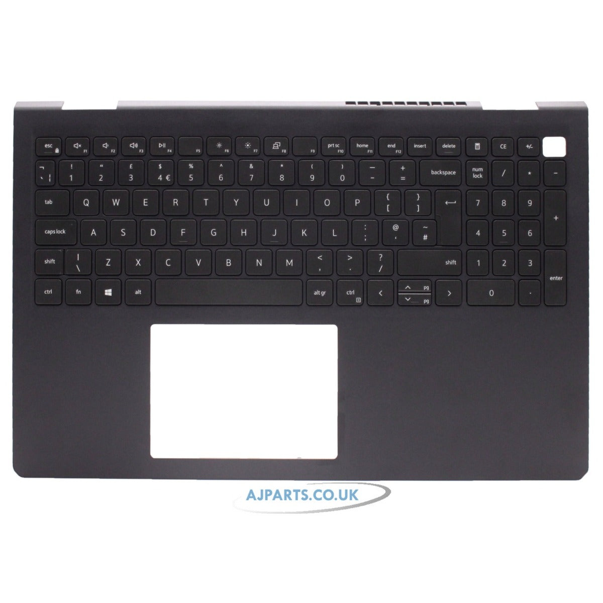 For Dell Inspiron 15 3510 15.6" Compatible Palmrest UK Layout Non-Backlit Laptop Keyboard Black