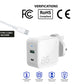 Lenovo 40AWGC65WW 65W USB-C & USB-A Dual Port AJP Wall Charger White