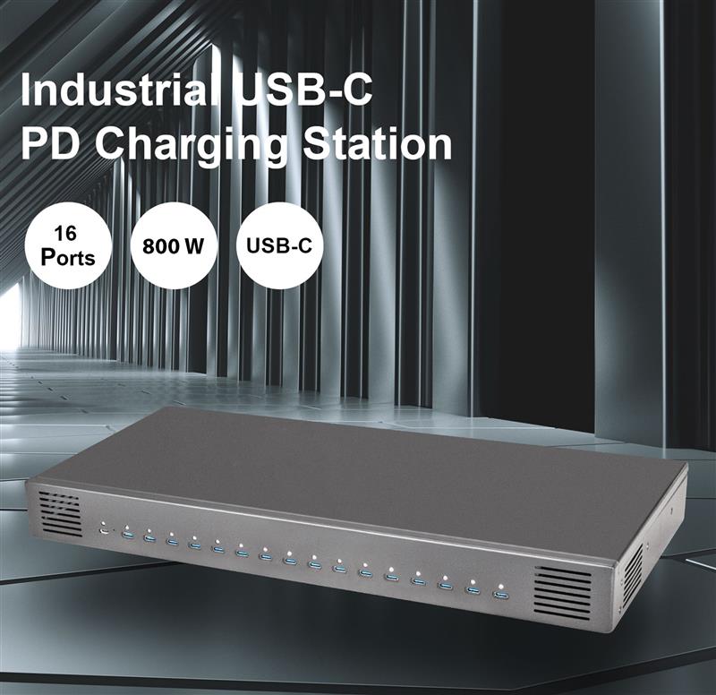 800W 16-Port USB-C Charging Station High-Power PD3.0 & QC5 Fast Charging