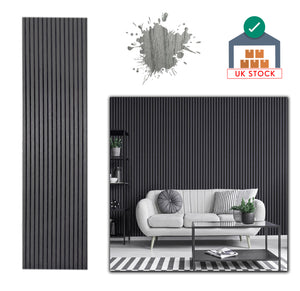 Acoustic Wood Slat Wall Panel - 240cm x 60cm - Light Black Colour