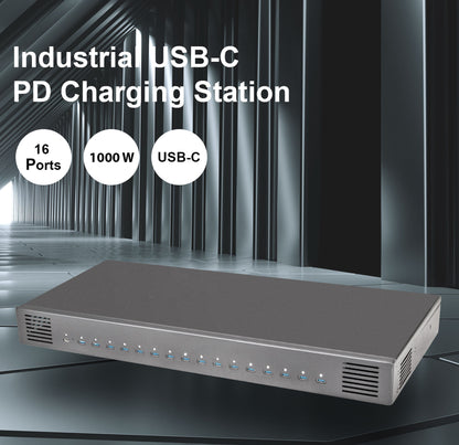 1000W 16-Port USB-C Charging Station – High-Power PD3.0 & QC5 Fast Charging