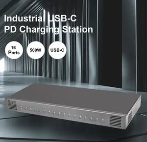 500W 16-Port USB-C Charging Station – Efficient PD3.0 & QC5 Charging