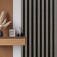 Acoustic Wood Slat Wall Panel - 240cm x 60cm - Dark Oak Colour