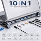 10-in-1 USB-C Docking Station & Laptop Stand Riser | 4K@60Hz HDMI, 100W PD Charging, Ethernet, 3x USB 3.0