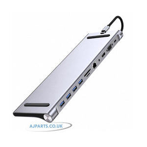 11-in-1 USB C Docking Station - 4K HDMI, VGA, 87W PD Charger, USB 3.0, Dual SD Reader & Ethernet Hub