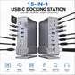 AJP 15-in-1 USB-C Docking Station 100W PD, Dual HDTV 4K@60Hz, DisplayPort, 10Gbps USB, Gigabit Ethernet, SD/TF & Audio