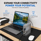 AJP 15-in-1 USB-C Docking Station with 100W PD Charging, Dual HDTV 4K, DisplayPort & Gigabit Ethernet