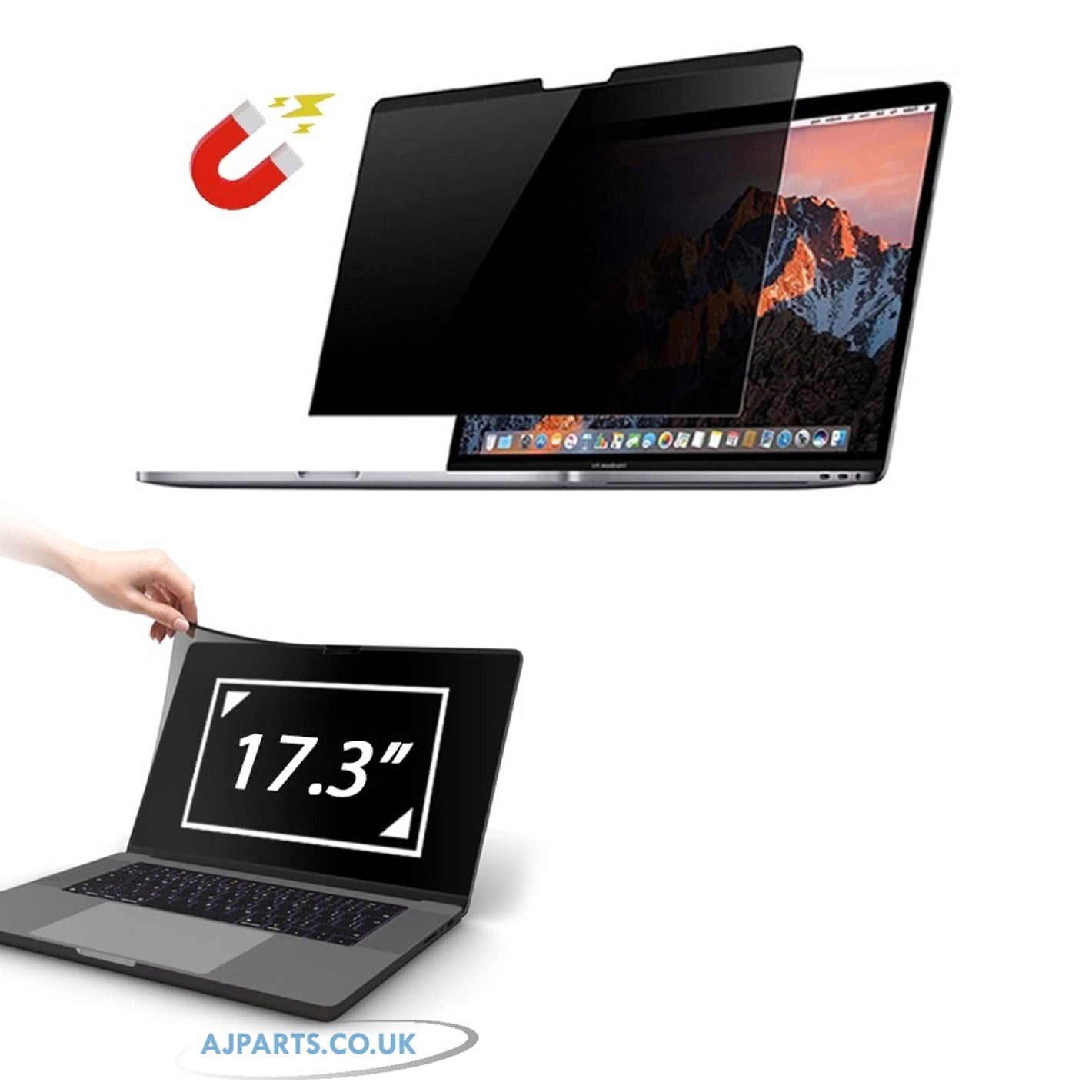17.3 Inch Magnetic Privacy Screen Filter for Laptop - Anti-Spy & Anti-Glare Screen Protector