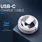 New Replacement For 2 M USB-C to USB-C Charging Cable White