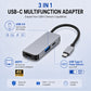 AJP 3-in-1 USB-C Multifunction Hub Adapter – 4K HDTV, USB 3.0 5Gbps & 87W PD Charging