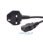 3M 5A UK 3-Pin Plug (M) to IEC C13 (F) Kettle Lead Power Cable Black Mains Power Cord
