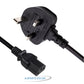 3M 5A UK 3-Pin Plug (M) to IEC C13 (F) Kettle Lead Power Cable Black Mains Power Cord
