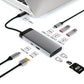 7 In 1 Grey USB-C Hub For 1 x USB-C PD / 1 x 4K HDMI / 1 x USB 2.0 / 1 x USB 3.0 / 1 x USB-C Data 2.0 / 1 x SD / 1 x TF