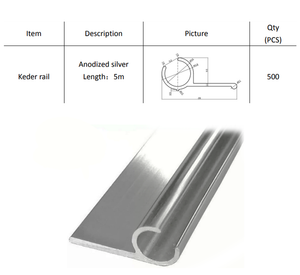 Wholesale Only - Rail Aluminium - 5 meters in length
