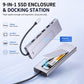 9-in-1 USB C M.2 SSD Enclosure Docking Station 10Gbps 4K HDMI 100W PD USB 3.2 SD TF RJ45 Ethernet