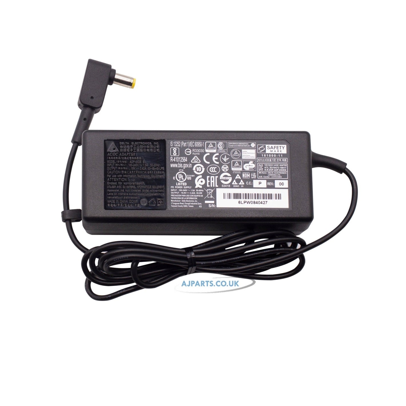 Packard Bell Imedia S3730 65W 5.5mm x 1.7mm Pin Delta Laptop AC Adapter Charger
