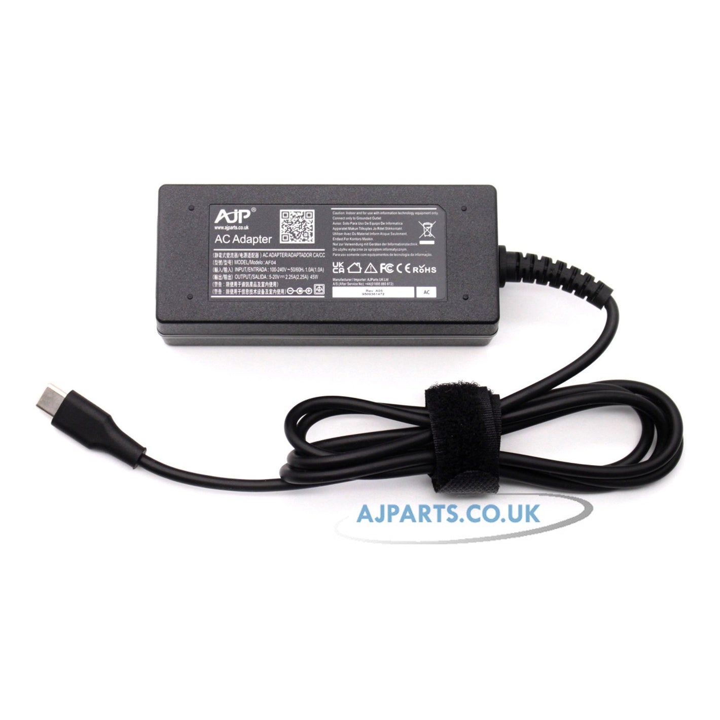 AJP 20V 2.25A 45W USB-C Tip Laptop Replacement AC Adapter Charger