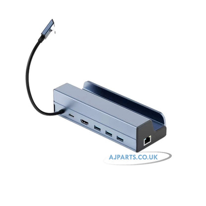 6-in-1 Docking Station for Steam Deck & ROG Ally – USB-C Hub with 4K HDMI, 100W PD, 3 USB 3.0 Ports & Gigabit Ethernet