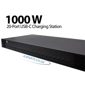 AJP 1000W USB-C Charging Station 20 in 1 for Laptops, Tablets, Phones