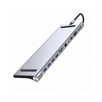 11-in-1 USB C Docking Station - 4K HDMI, VGA, 87W PD Charger, USB 3.0, Dual SD Reader & Ethernet Hub