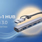 5-in-1 USB 3.0 Hub with USB-C Power Port, 4-Port High-Speed Data Splitter for Laptop & Mobile