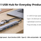 5-in-1 USB 3.0 Hub with USB-C Power Port, 4-Port High-Speed Data Splitter for Laptop & Mobile