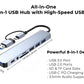 8-in-1 USB-C & USB Hub Adapter Multiport Dock with 5 USB Ports, SD/TF Card Reader, 3.5mm Audio & PD Fast Charging