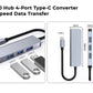 4-in-1 USB-C Hub with 4 USB 3.0 Ports, Fast Data Sync Splitter for MacBook, Laptop & More