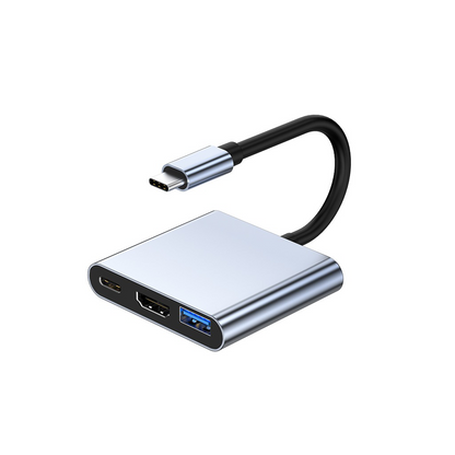 AJP 3-in-1 USB-C Hub Adapter with HDTV 4K@30Hz, USB 3.0 5Gbps & 100W PD Charging