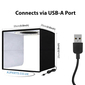 Portable Photo Studio Light Box Photography LED Mini Light Tent or Backdrop Frame Small 25 Cm