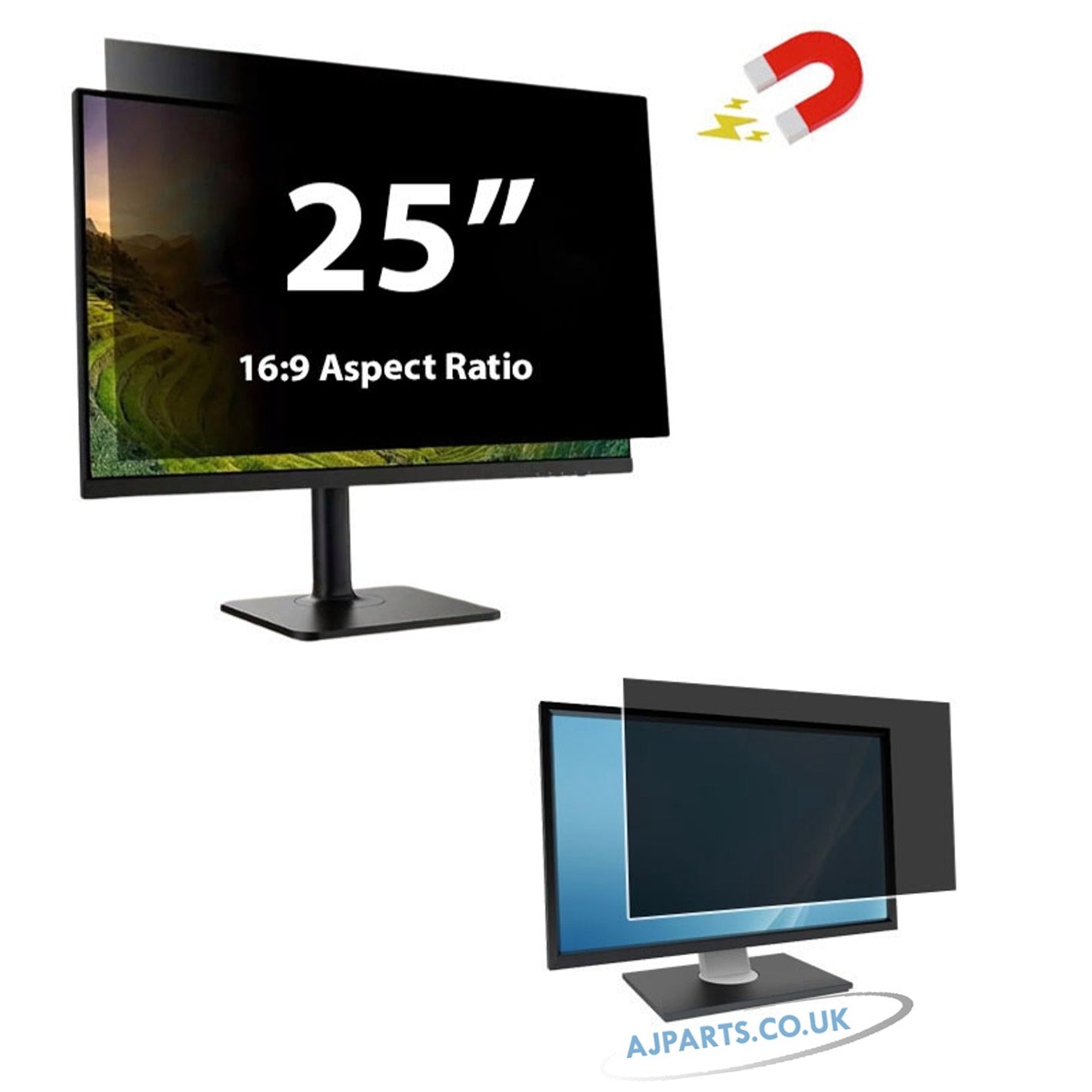25" Magnetic Privacy Screen Protector 16:09 Aspect Ratio For Desktop Monitor