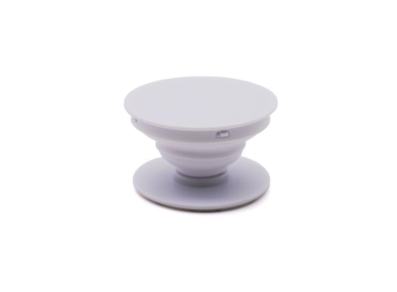 Collapsible White Phone Holder with Expanding Kickstand – Universal Grip for Smartphones & Tablets