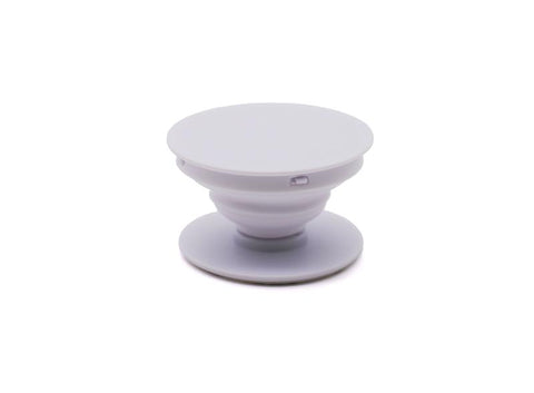 Collapsible White Phone Holder with Expanding Kickstand – Universal Grip for Smartphones & Tablets