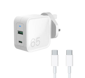 Asus Expertbook B1 B1502 65W USB-C & USB-A Dual Port AJP Replacement Wall Charger White