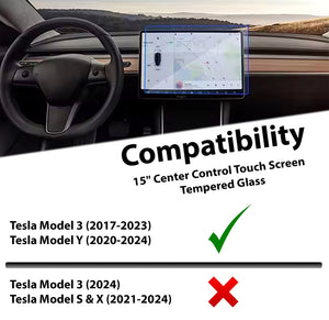 Tesla Model 3, Model Y Screen Protector Tempered Transparent Glass 15 inch