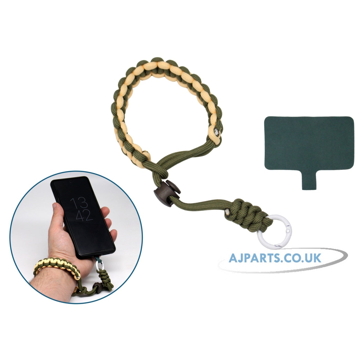 Universal Mobile Phone Anti-Theft Lanyard Braided Wrist Strap/Band Green
