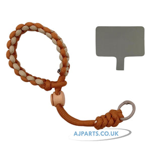 Universal Mobile Phone Anti-Theft Lanyard Braided Wrist Strap/Band Brown