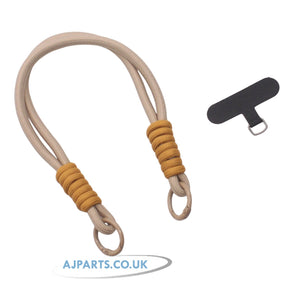 Anti-Theft Phone Wrist Strap Lanyard – Durable Paracord with Metal Clip – Universal Fit (Beige)