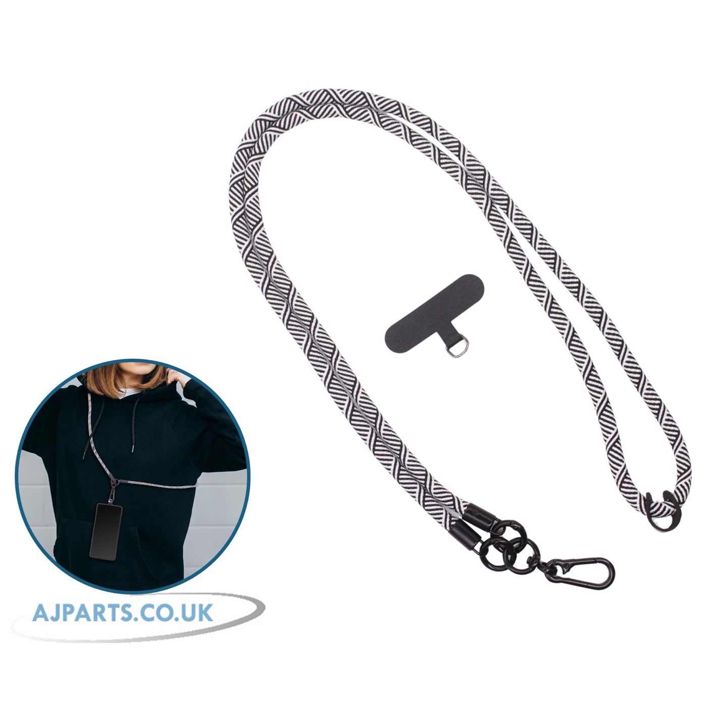 Universal Adjustable Phone Lanyard Strap – Neck & Crossbody Holder with Anchor Tab, Hands-Free