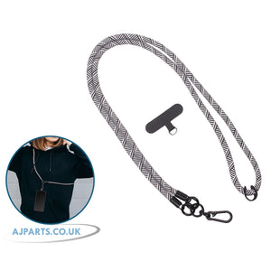 Universal Adjustable Phone Lanyard Strap – Neck & Crossbody Holder with Anchor Tab, Hands-Free