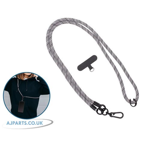 Universal Adjustable Phone Lanyard Strap – Neck & Crossbody Holder with Anchor Tab, Hands-Free