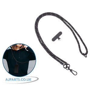 Adjustable Crossbody & Neck Phone Lanyard Strap with Anchor Tab – Hands-Free Holder, Universal Fit