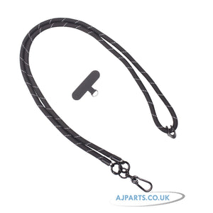 Adjustable Crossbody & Neck Phone Lanyard Strap with Anchor Tab – Hands-Free Holder, Universal Fit