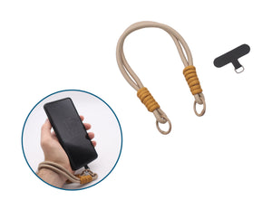 Anti-Theft Phone Wrist Strap Lanyard – Durable Paracord with Metal Clip – Universal Fit (Beige)