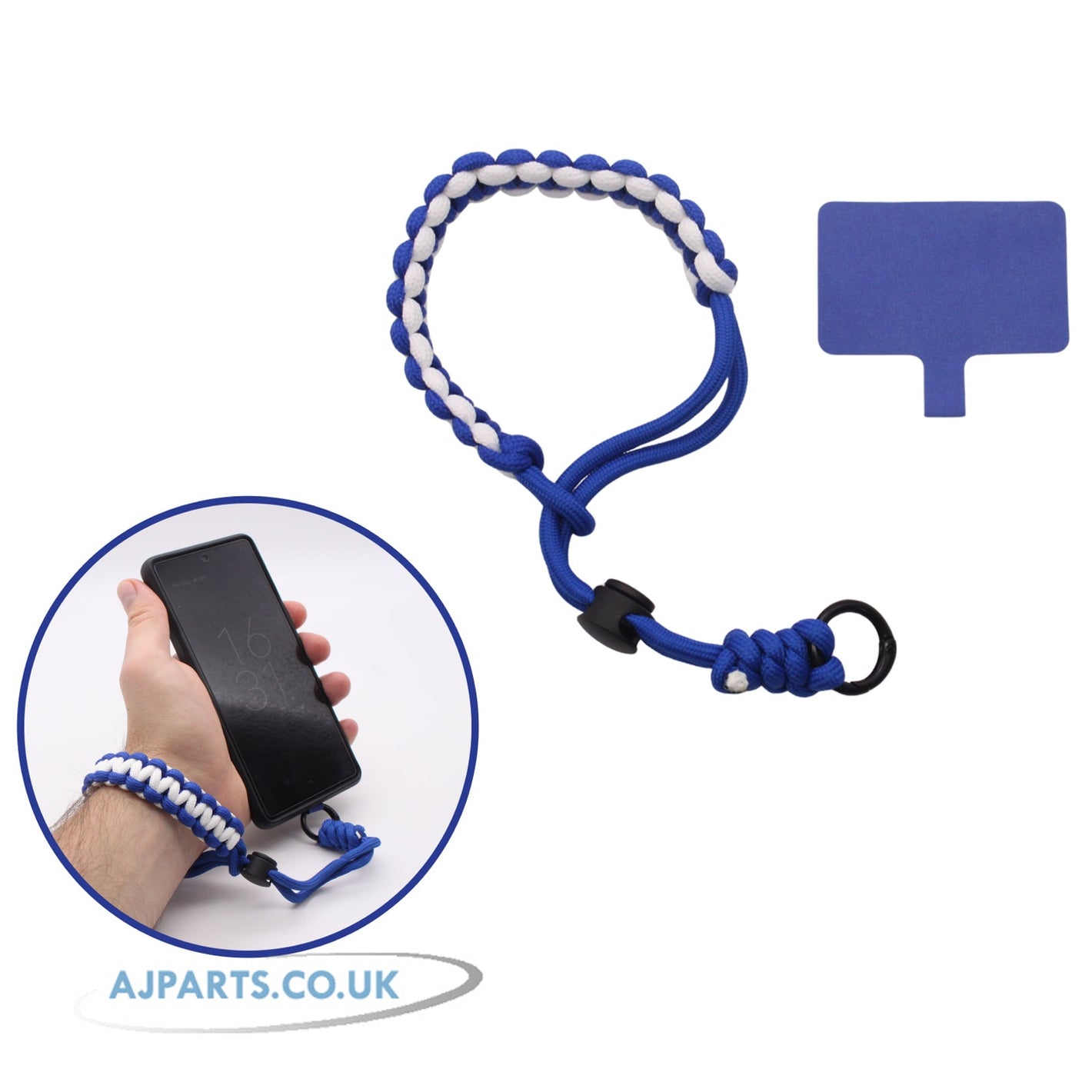 Universal Anti-Theft Phone Lanyard & Tether Patch – Adjustable, Secure, Anti-Drop Strap for All Smartphones (Blue)