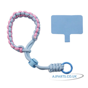 Universal Anti-Theft Phone Lanyard & Tether Patch – Adjustable, Secure, Anti-Drop Strap for All Smartphones (Pink-Blue)
