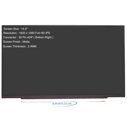 NV140FHM-N61 14" Matte LED LCD FHD Laptop Replacement Screen